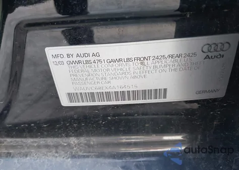 2004 Audi A4 1.8T Avant из США, поврежденный, VIN WAUVC68EX4A164515